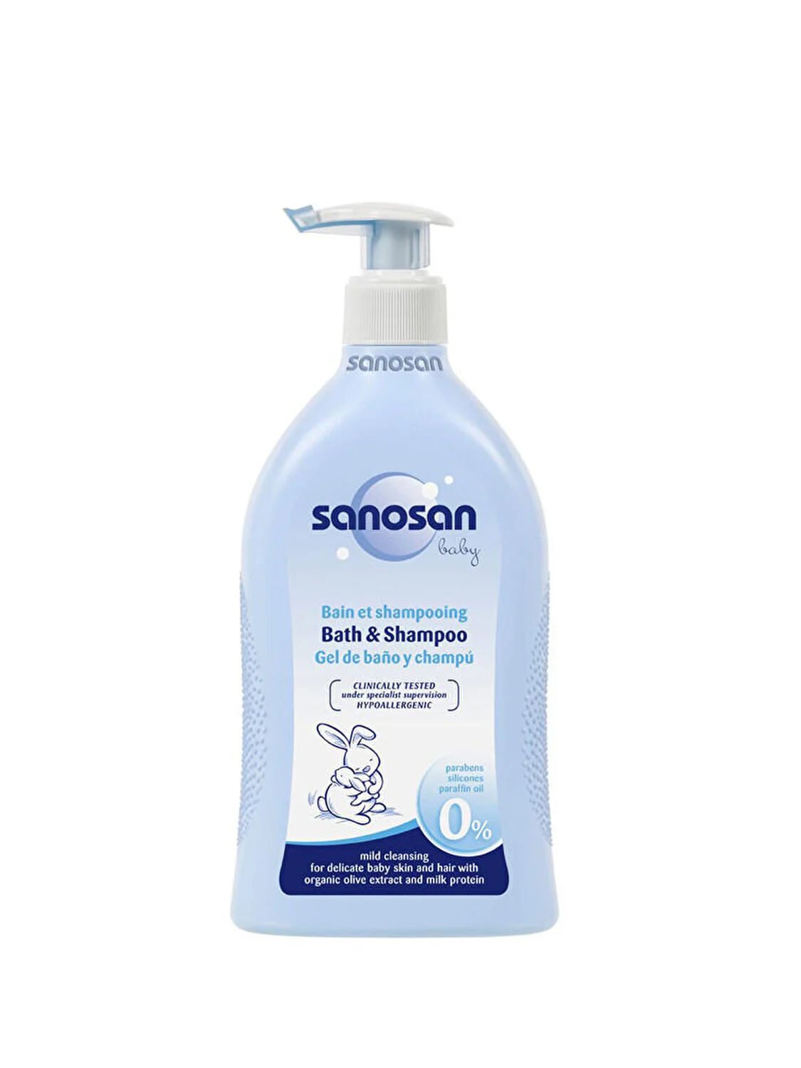 Gel de dus si sampon cu dispenser Sanosan Baby, 500 ml