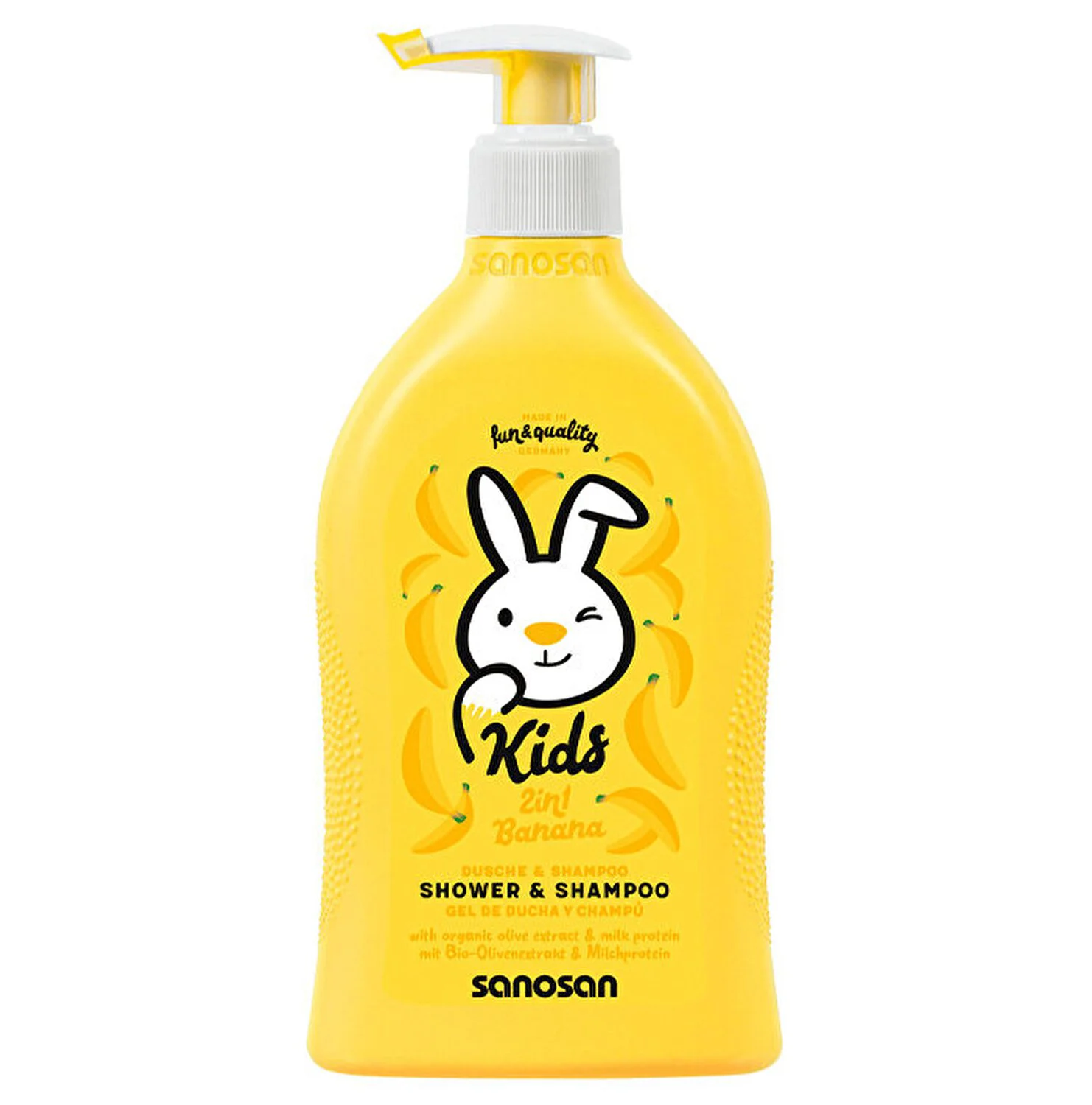 Gel de dus si sampon Sanosan Kids, banane, 400 ml