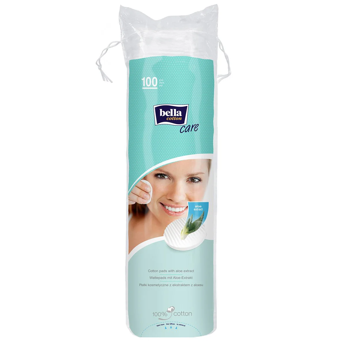 Dischete din bumbac Bella cu extract de aloe vera, 100 buc.
