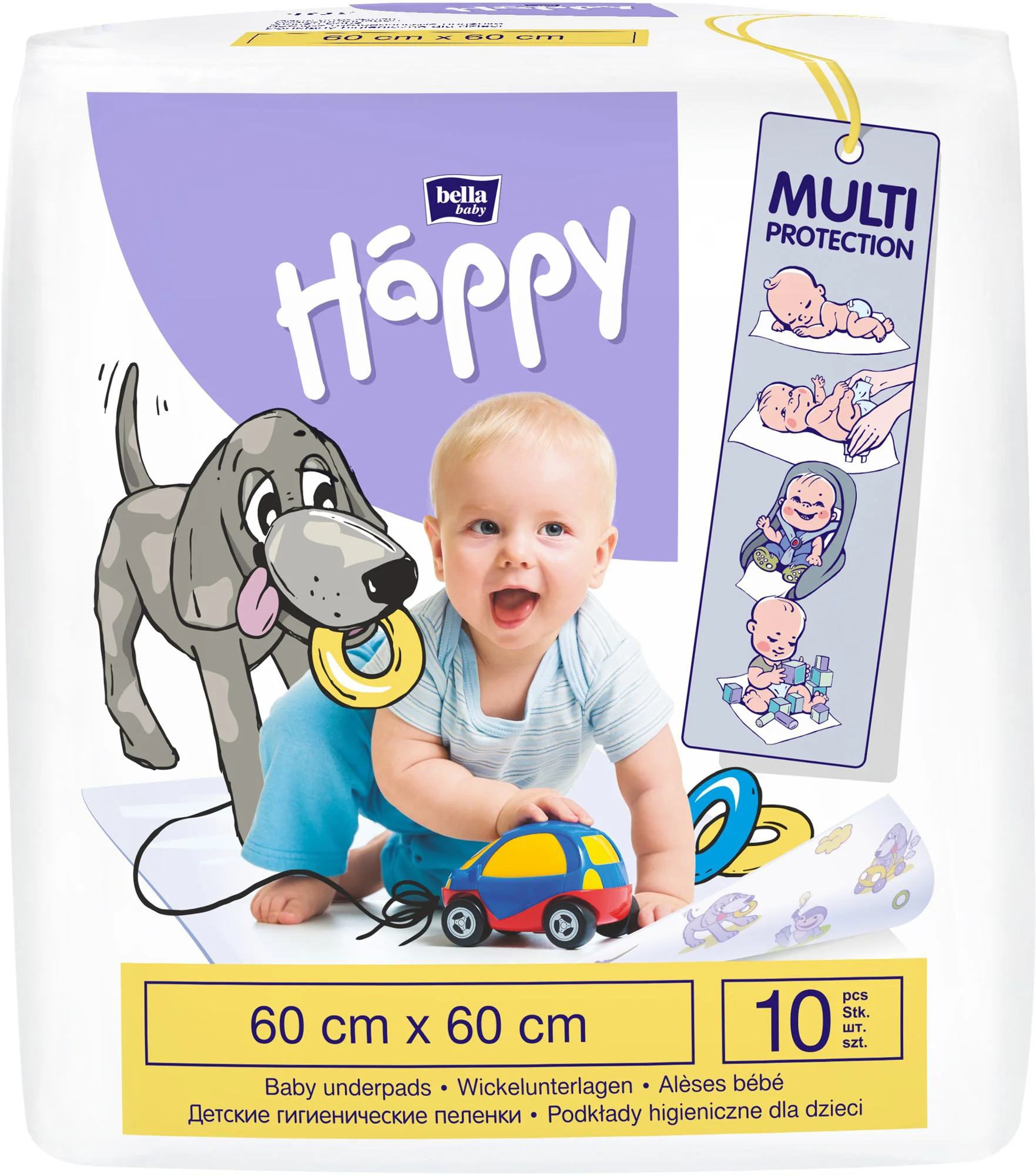 Pelinci de unica folosinta Happy (60x60 cm), 10 buc.