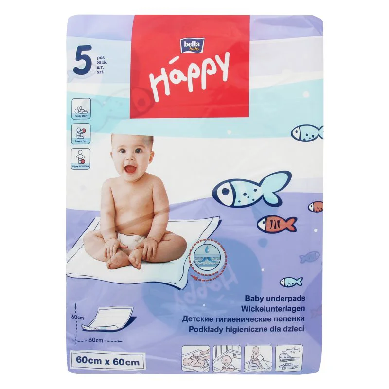 Pelinci de unica folosinta Happy (60x60 cm), 5 buc.