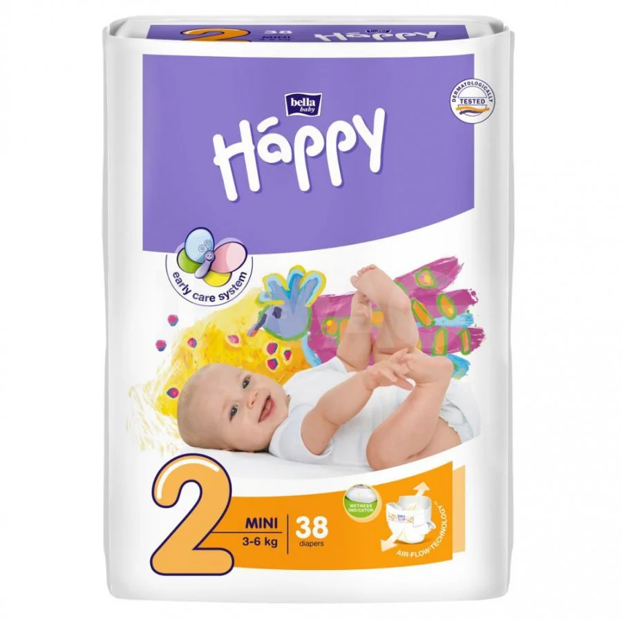 Подгузники Happy Mini (3-6 кг), 38 шт. foto