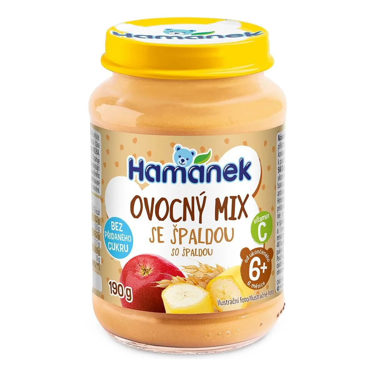 Piure Hamanek Mix de fructe cu grau spelt (6+ luni), 190 g foto