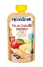 Piure Hamanek de mere, banane, afine si mei (6+ luni), 100 g foto
