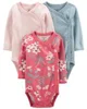 Carter's Set 3 piese body bebe cu capse laterale Flori foto