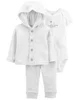 Carter's Set 3 piese Cardigan, body si pantaloni Gri
