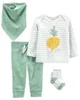 Carter's Set 4 piese Pantaloni, bluza, bavetica si sosete Legume foto