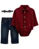 Carter's Set 3 piese Pantaloni, papion si body tip camasa foto