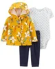 Carter's Set 3 piese Cardigan, body si pantaloni Flori
