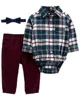 Carter's Set 3 piese Pantaloni, papion si body tip camasa foto