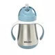 Cana din inox cu pai Beaba Albastru, 250 ml foto