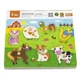 Puzzle cu maner din lemn Viga Toys Ferma cu sunet