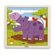 Puzzle cu piese mari din lemn Viga Toys Hipopotam, 9 elemente foto