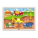 Puzzle in cadru de lemn Viga Toys Vehicule de contructii, 24 elemente foto