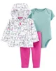 Carter's Set 3 piese Hanorac, body si pantaloni Urs polar