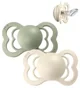 Set suzete ortodontice din silicon BIBS Couture Ivory & Sage (0-6 luni), 2 buc. foto