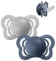Set suzete ortodontice din silicon BIBS Couture Cloud & Steel Blue (0-6 luni), 2 buc. foto