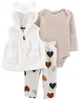 Carter's Set 3 piese Vesta, body si pantaloni Inimioare