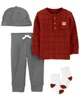 Carter's Set 4 piese bebelus Pantaloni, bluza, caciulita si sosete Dungi foto