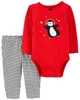 Carter's Set 2 piese Body si pantaloni Pinguin