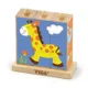 Cuburi puzzle pe tija verticala din lemn Viga Toys Animale salbatice foto