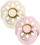 Set 2 suzete rotunde din latex BIBS Boheme Ivory/Blossom (0-6 luni)