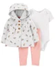 Carter's Set 3 piese Cardigan, body si pantaloni Flori
