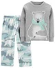 Carter's Set 2 piese Pijama bumbac si fleece Urs Polar foto