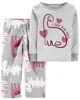 Carter's Set 2 piese Pijama bumbac si fleece Dinozaur