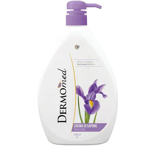 Sapun-crema lichid Dermomed Talc Iris cu dozator, 1000 ml