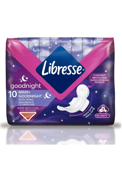 Гигиенические прокладки Libresse Comfort & Security Maxi Goodnight, 10 шт.
