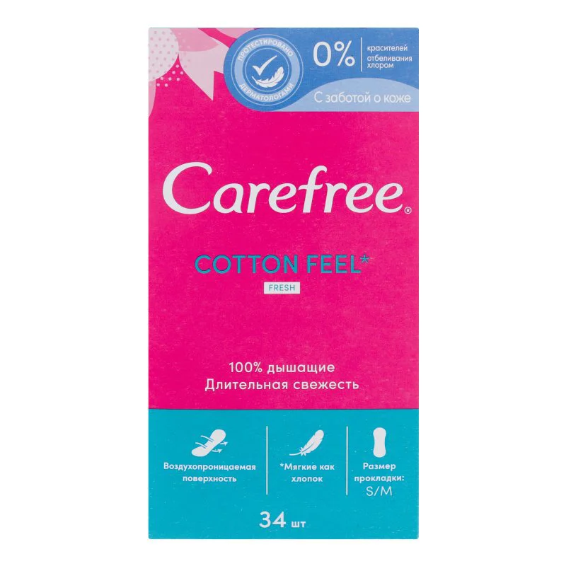 Absorbante de zi Carefree Cotton Feel Fresh, 34 buc.