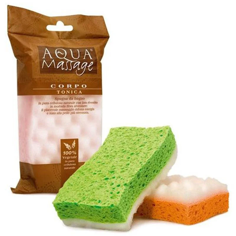 Burete pentru baie moale din celuloza tonificanta dubla Aqua Massage Corpo Tonica (178)