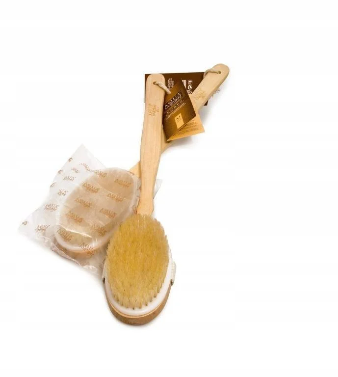 Perie din fibre naturale cu maner din lemn Aqua Massage Corpo Fit-Brush