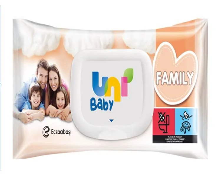 Влажные салфетки с крышкой Uni Baby Family, 100 шт.