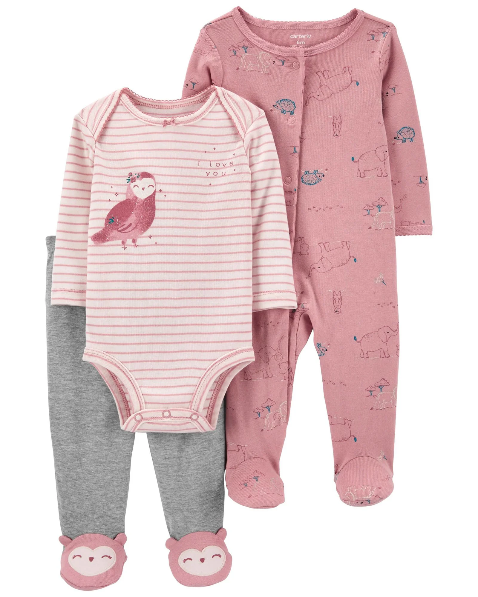 Carter's Set 3 piese Pantaloni, body si pijama Bufnita foto