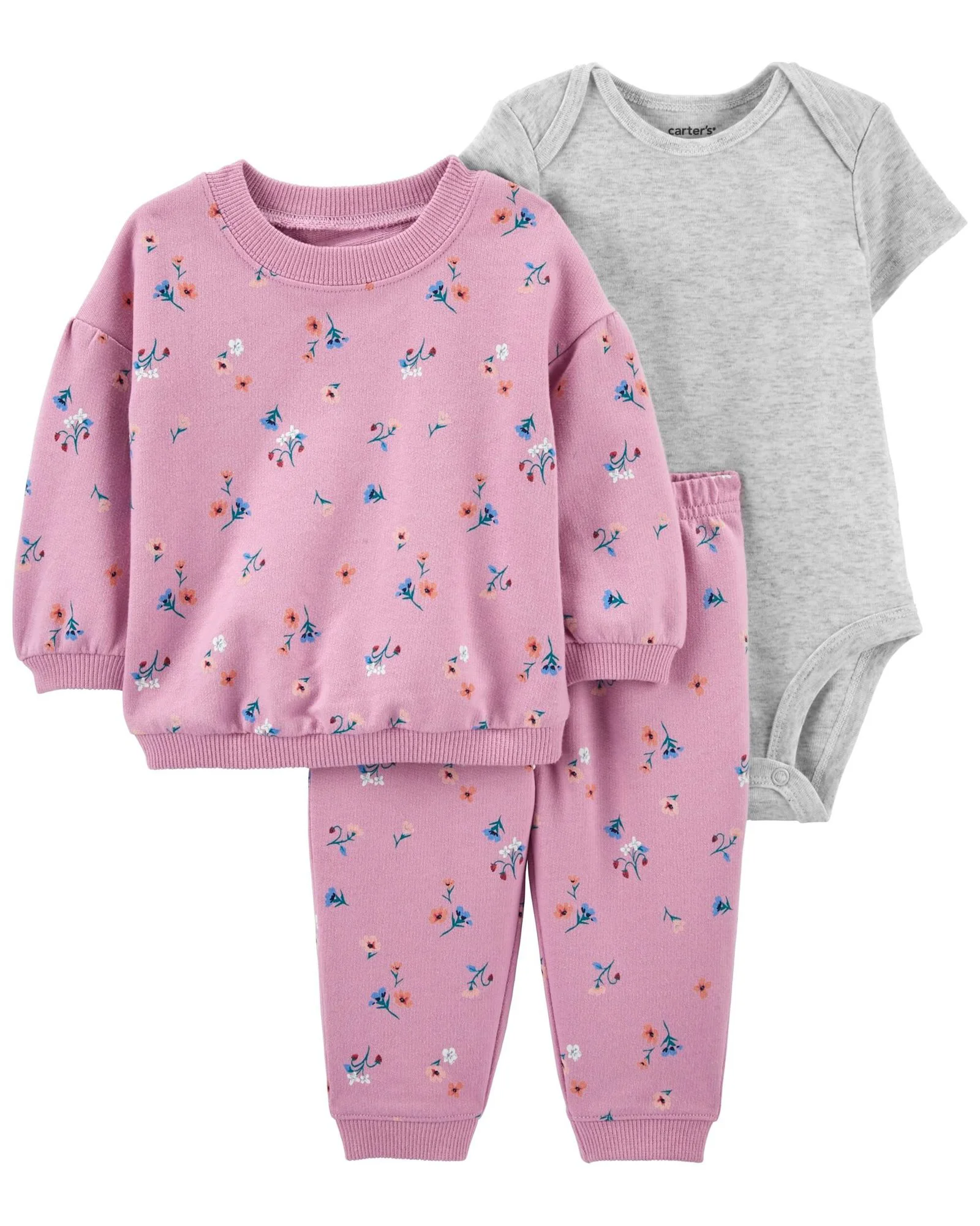 Carter's Set 3 piese Bluza, body si pantaloni Flori foto