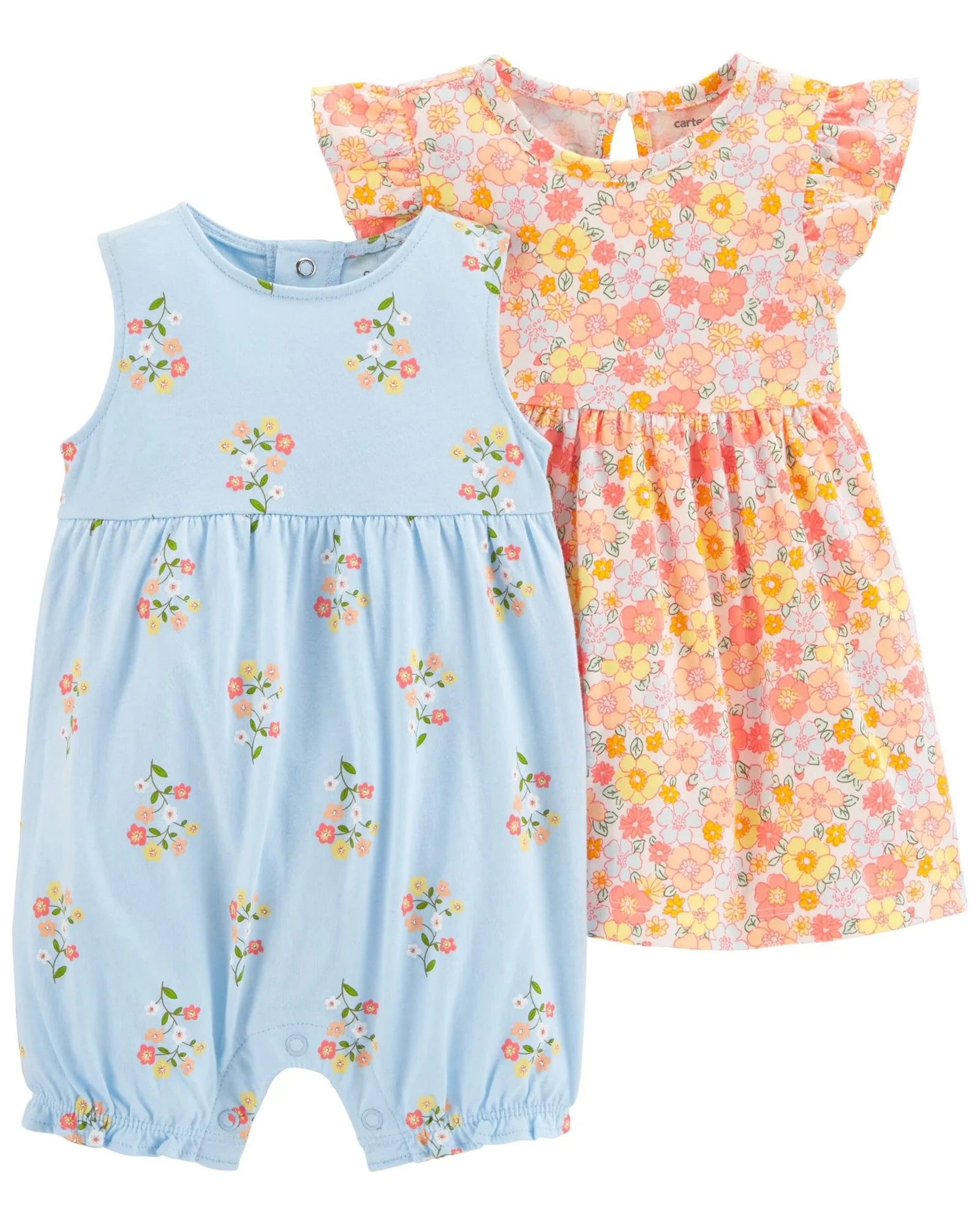 Carter's Set 2 piese Salopeta si rochita Flori foto
