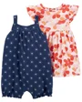Carter's Set 2 piese Salopeta si rochita Flori foto