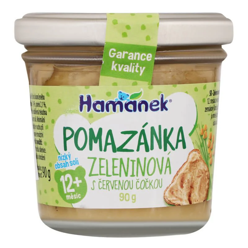 Помазанка Hamanek с овощами и красной чечевицей (12+ мес.), 90 г