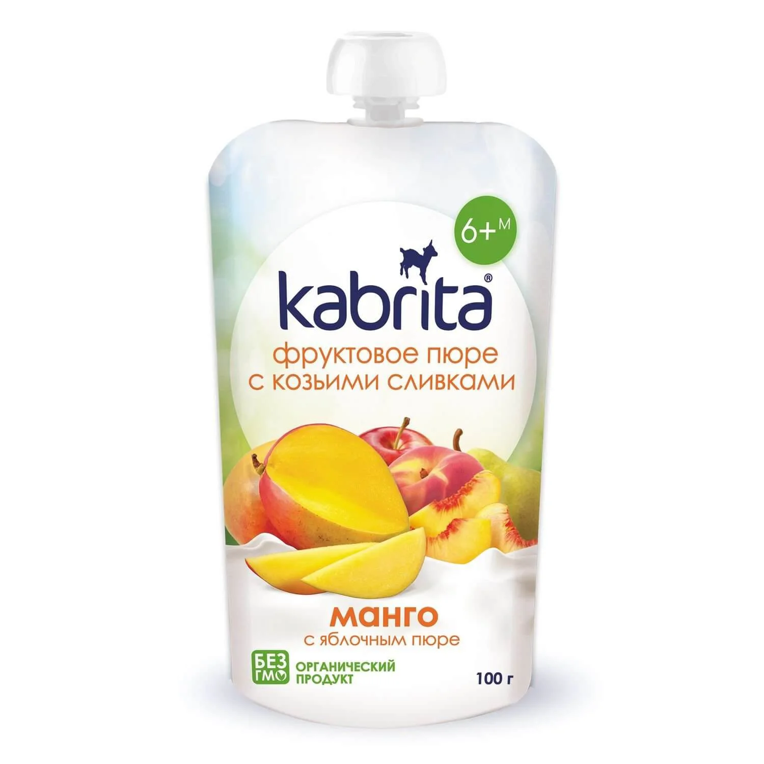 Piure Kabrita din mango si mere cu frisca de capra (6+ luni), 100 g