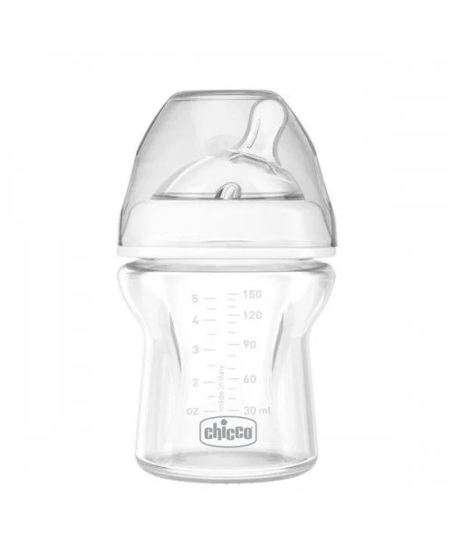 image for Бутылочка стекло Chicco Natural Feeling с наклонной силиконовой соской (0+мec), 150 мл foto