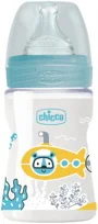 Biberon anticolici din plastic Chicco Well Being Boy, tetina din silicon (0+ luni), 150 ml foto