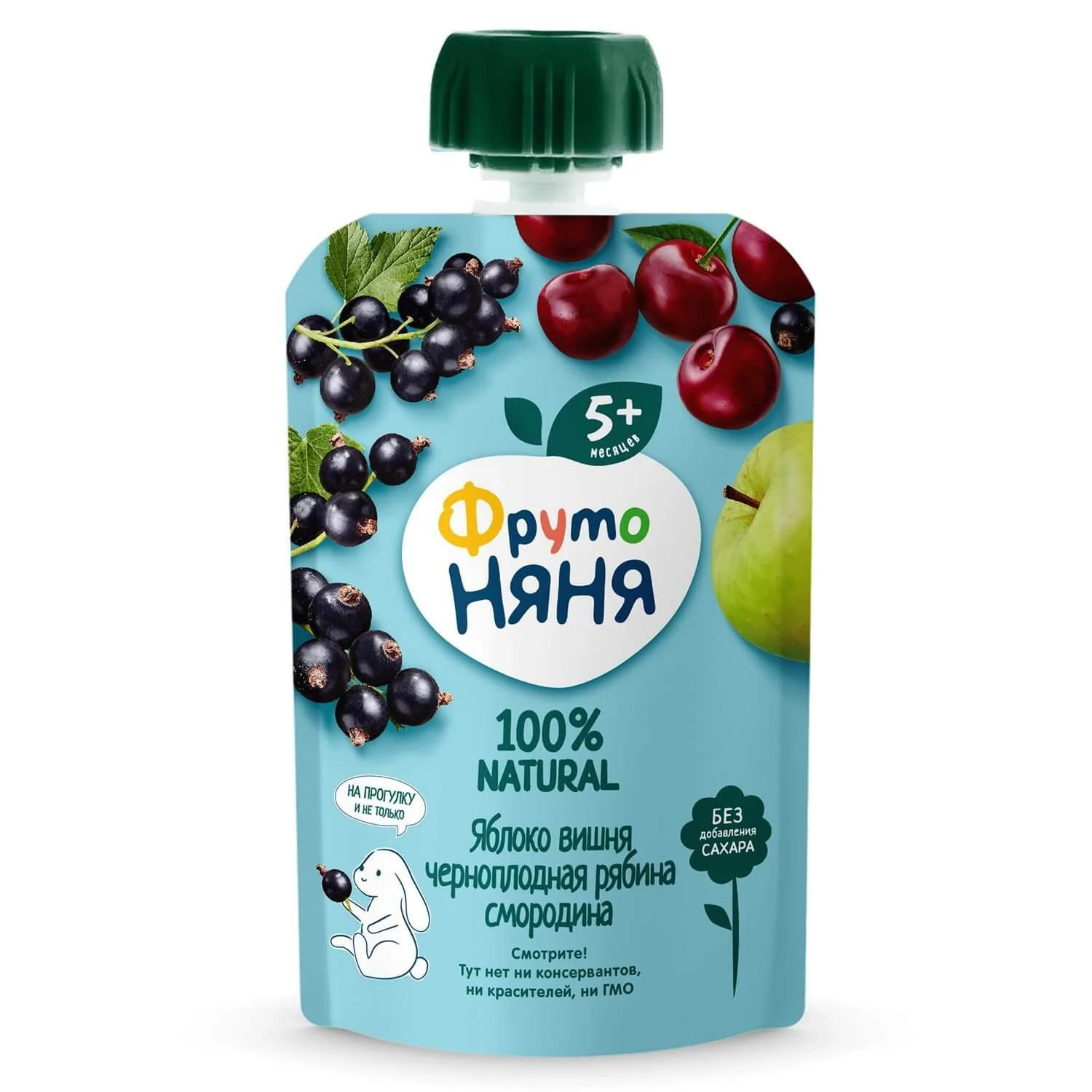 image for Desert ФрутоНяня din mere, visine, scorus si coacaza neagra (5+ luni), 90 g foto