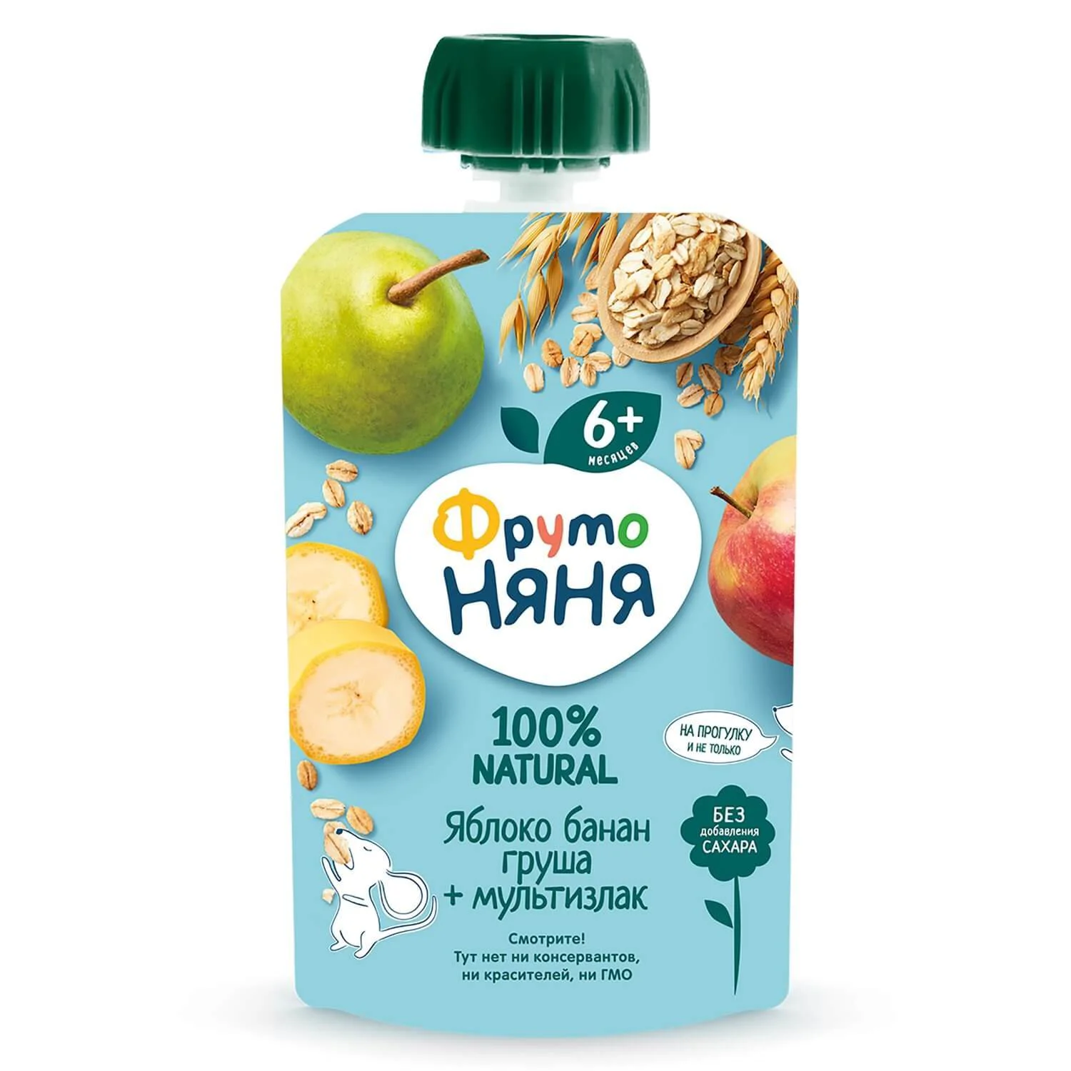 image for Piure ФрутоНяня din mere, pere si banane cu cereale (6+ luni), 90 g foto