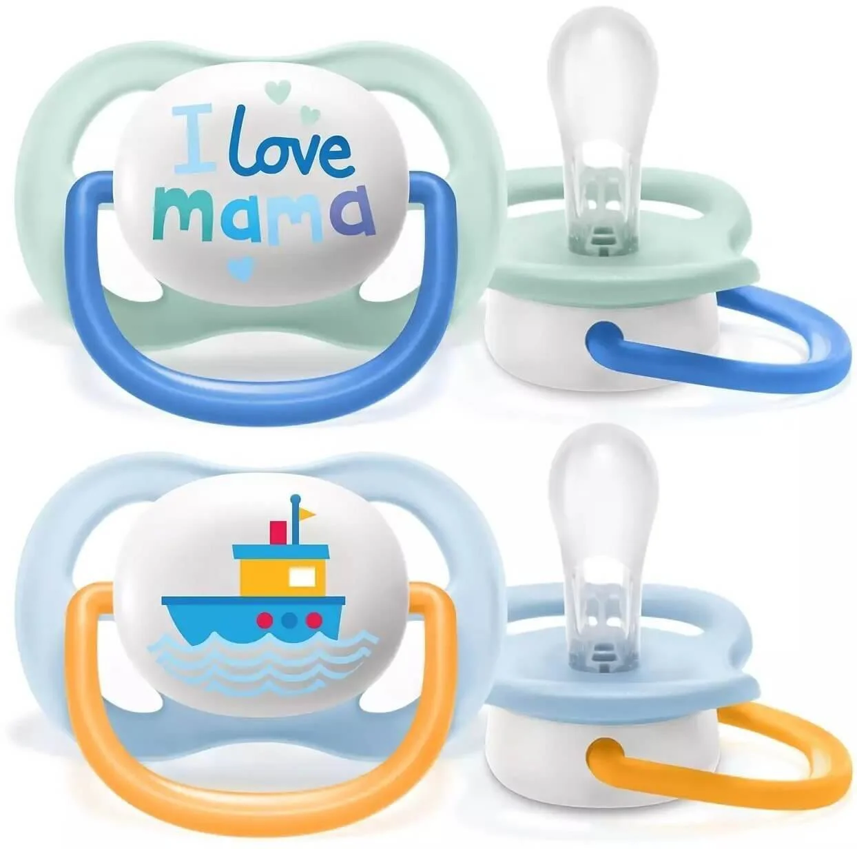 Suzete ortodontice din silicon Philips AVENT Ultra Soft Boy (0-6 luni), 2 buc. foto