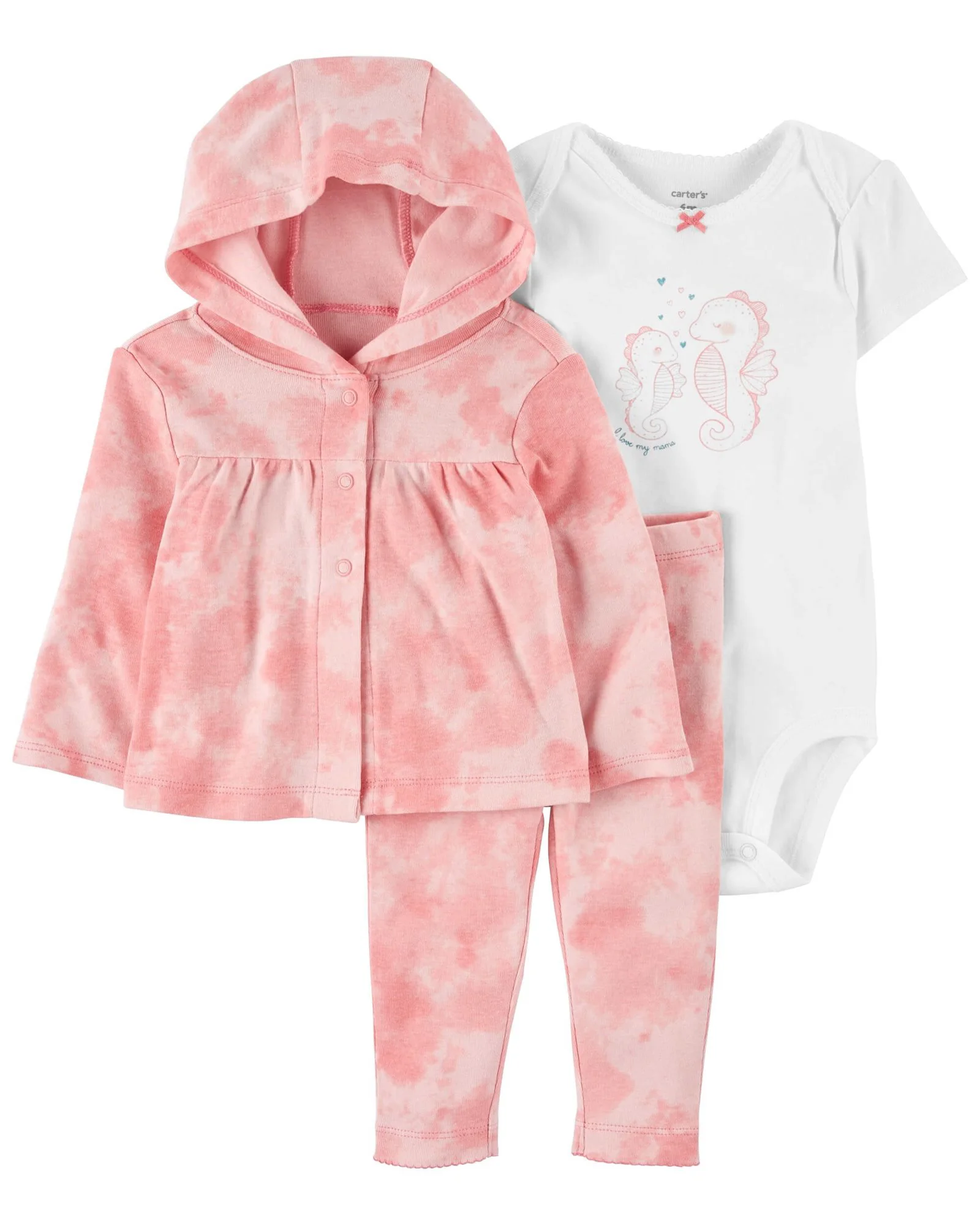 Carter's Set 3 piese Cardigan, pantaloni si body Caluti de mare