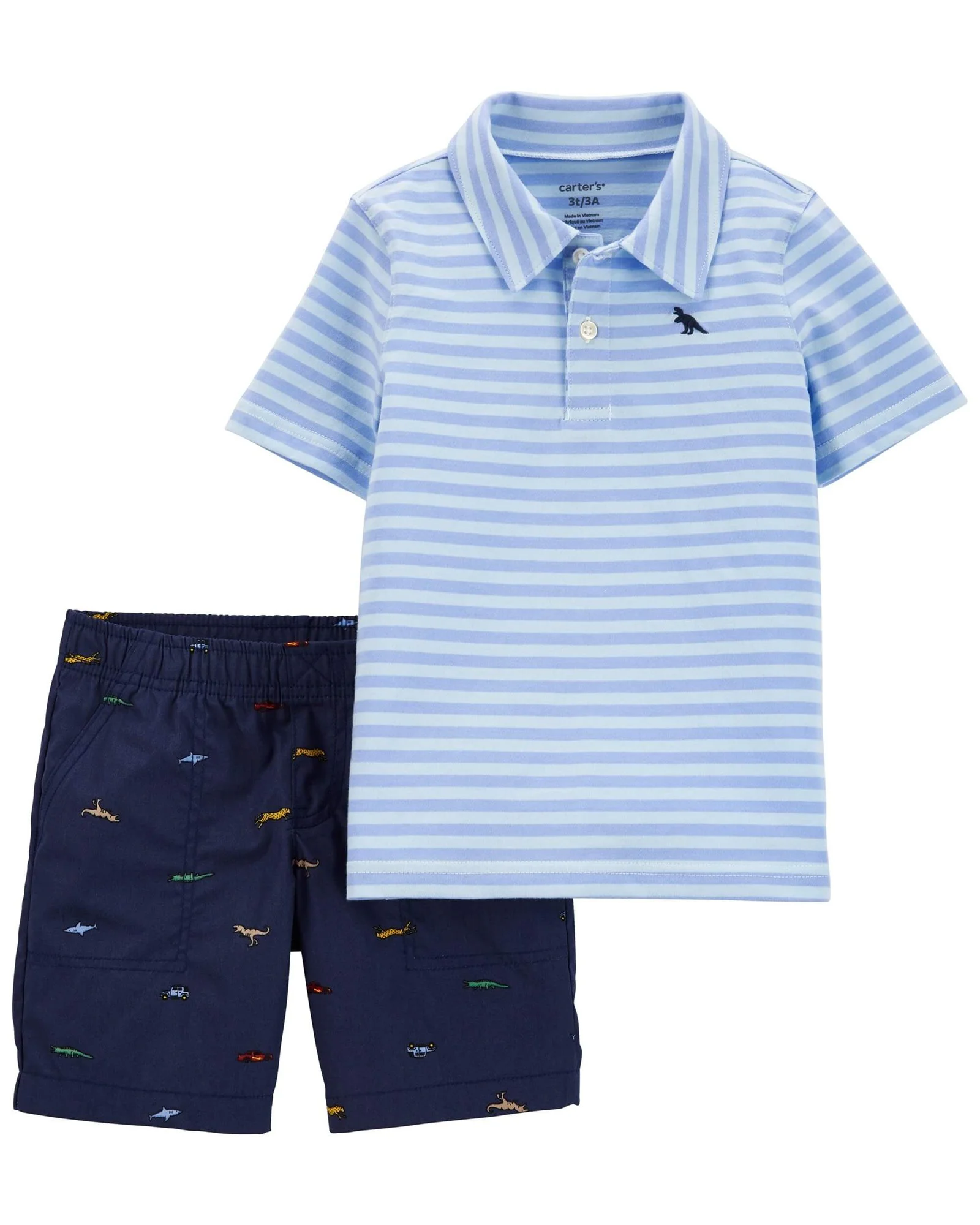 Carter's Set 2 piese Tricou si pantaloni scurti Albastru foto