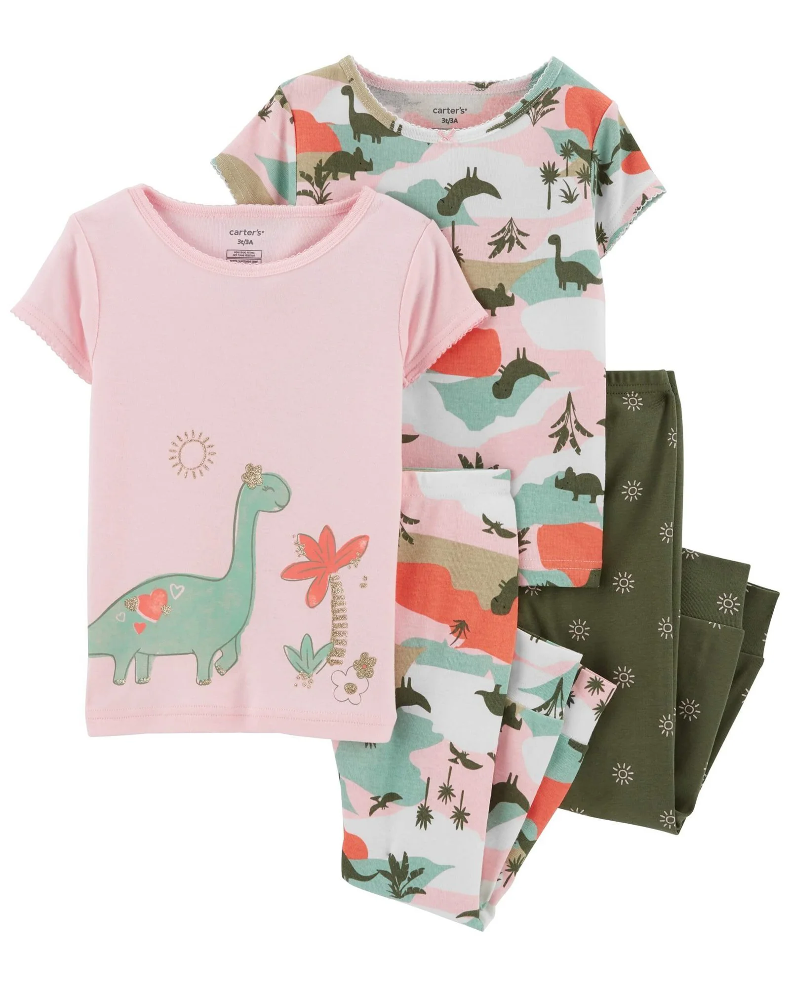 Carter's Set 2 pijamale Dinozaur foto