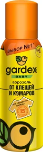 Аэрозоль против клещей и комаров Gardex Baby, 100 мл foto